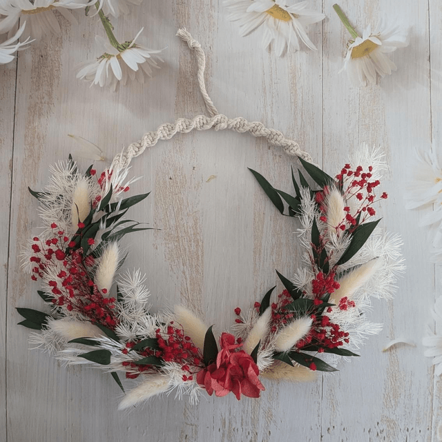 Couronne de fleurs Rouge Velours